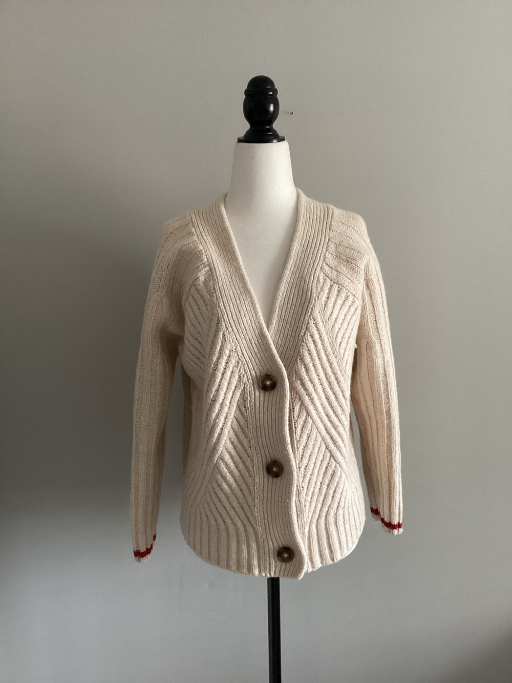 Genuine Roots Cabin Wool Blend Cardigan, Size M